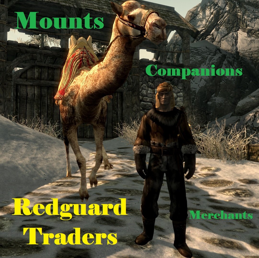 Redguard Traders with Mounts and Followers Rus