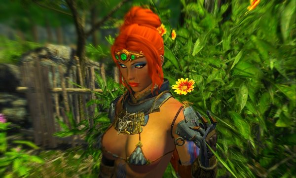 Шэйла возле клумбы. Эндерал.