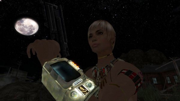 Ночной охотник в свете луны. New Vegas