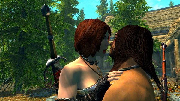 SkyrimSE. Похоже, она что-то хочет откусить )))