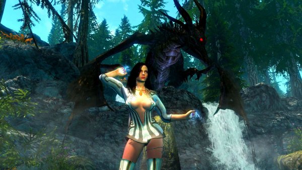 Йеннифер селфилась возле спящего дракона.