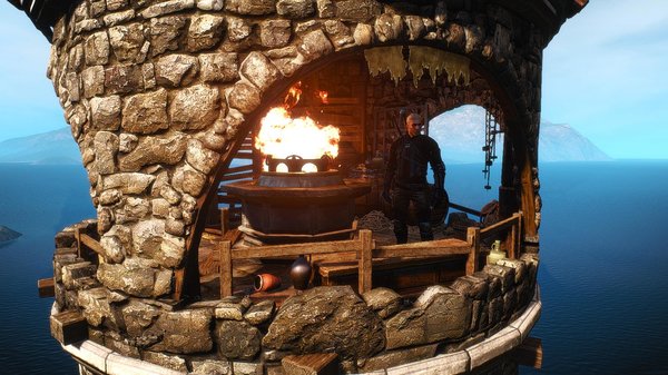 Геральт на маяке.. witcher3