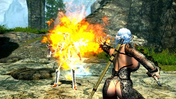 Цири жарит скелетона ;) SkyrimSE (сборка 6.0)