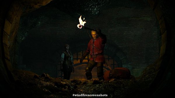 Геральт и Шанни в каналах.. ВЕДЬМАК III (сборка Торна)