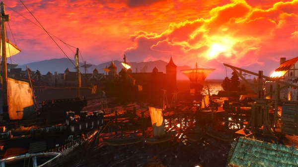 Порт Новиграда на закате.. WITCHER III