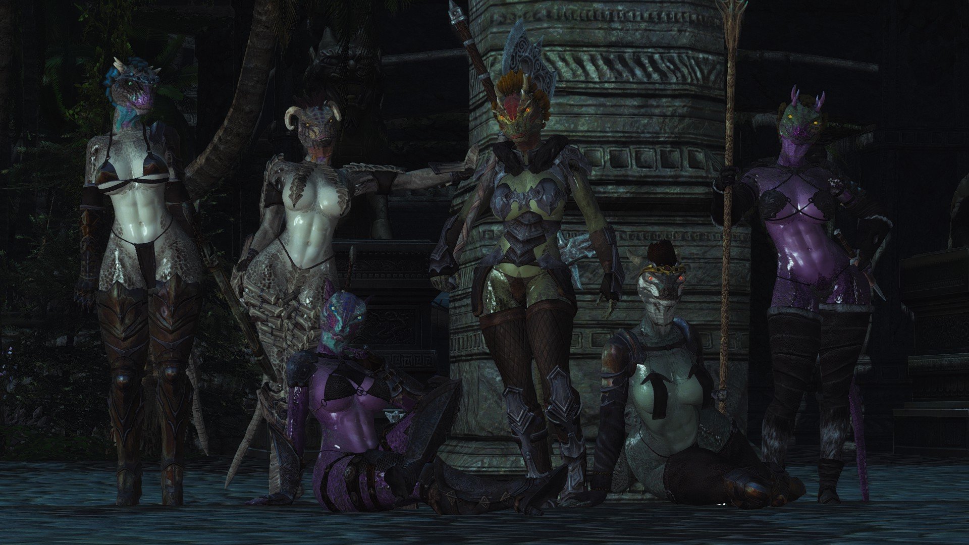 EVW - Female Argonian And Khajiit Beast Race Followers LE и SE Rus