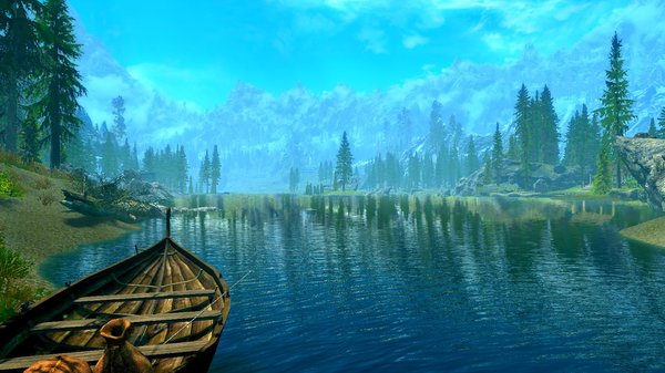 Озеро в Фолкрите. SkyrimSE (сборка 6.0)