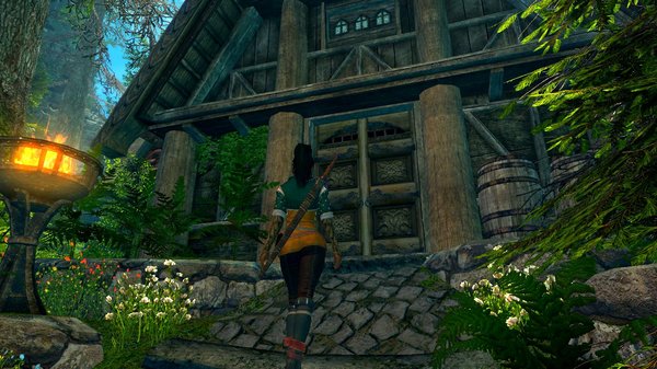 Дориана возле дома Теплых Ветров..