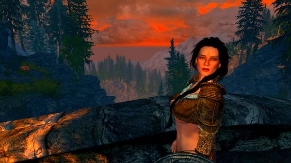 Рия на мосту Айварстеда.. SkyrimSE (сборка 6.0)