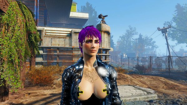 Ева в инспекцией в поселении.. Fallout-4 (Сборка 6.4)