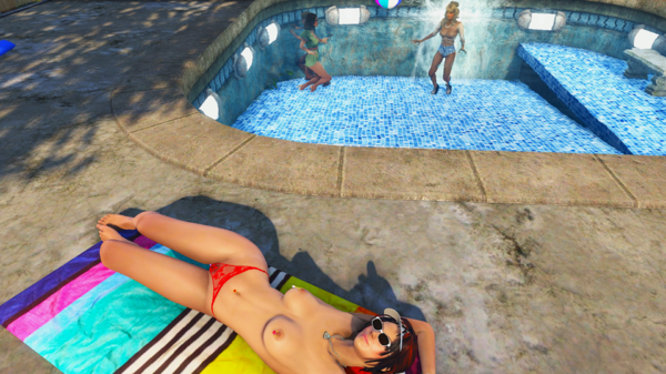 Алиса загорает топлес.