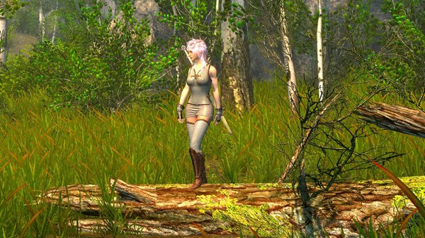 Цири в лесу.. SkyrimSE (сборка 6.0)