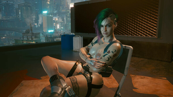 Джуди на крыше небоскрёба.