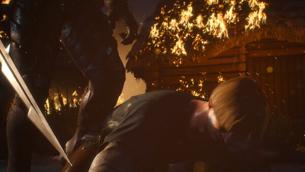 witcher3 Полыхающая деревня