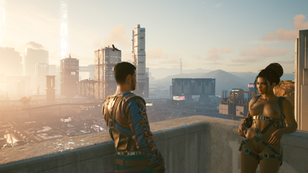 Ви и Панам перед отъездом из Найт-Сити.