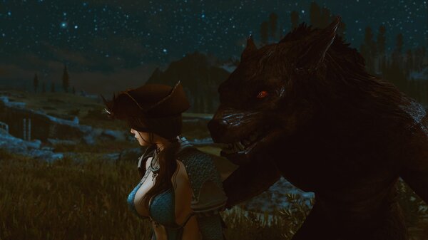 СофиЯ и волк :)  SkyrimSE (сборка 6.0)