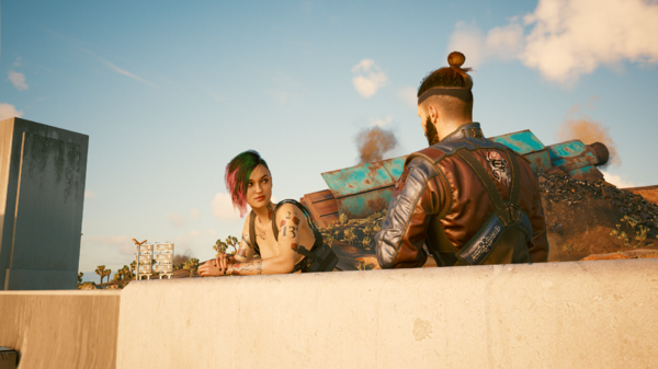 Ви и Джуди перед отъездом из Найт-Сити.