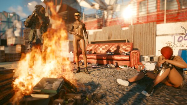 Загараем у костра ))) Cyberpunk 2077
