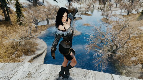 Йеннифер на мосту.. Skyrim SE (сборка 7.0)