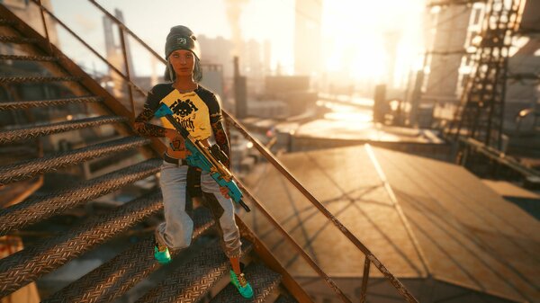 Даже автомат на стиле! ;) Cyberpunk 2077