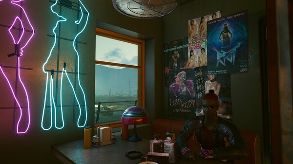 В кафе. Cyberpunk 2077
