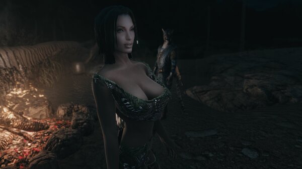 Анджелина в лагере каджитов.