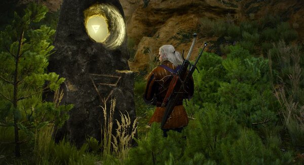 Геральт возле камня силы.. Ведьмак III (сборка Торна)