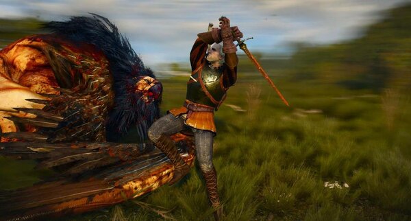 Геральт бьется с грифоном! Ведьмак III (сборка Торна)