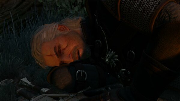 Спящий Геральт.. Ведьмак III