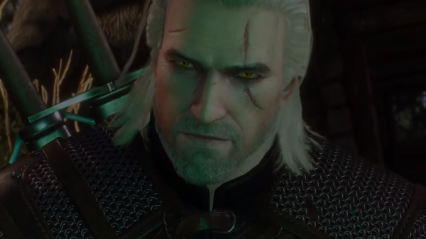 Решительный Геральт готов к "труду" и обороне.