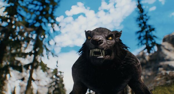 ЭЙРАН в форме вервольфа.. Skyrim SE (сборка 7.0)