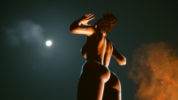 Панам у костра греет попку.. Cyberpunk 2077