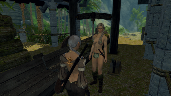 За лесом на постройки.)