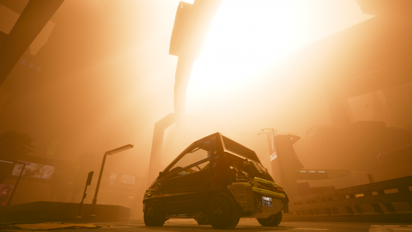 Песчаная буря в Найт-Сити.