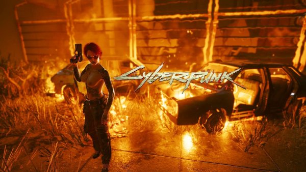 Одна из моих обложек на Cyberpunk 2077