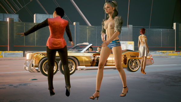 Ви, Джуди и жители Найт-Сити.