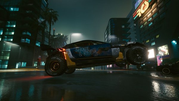 На ночной дороге.. Cyberpunk 2077