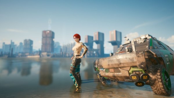 Демка на фоне города.. Cyberpunk 2077