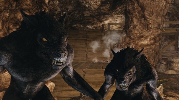 Эйран и Эйла в звериной форме.. Skyrim SE (Тропики 7.0)