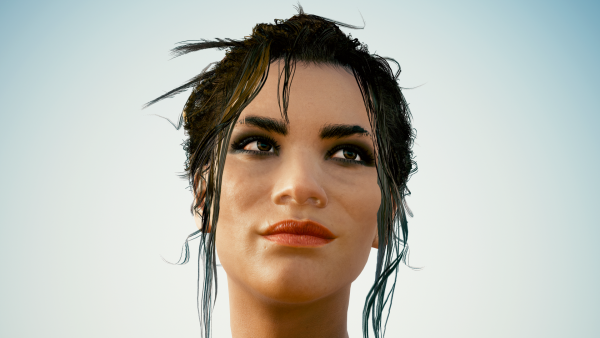 Панам с новыми бровями и макияжем губ.