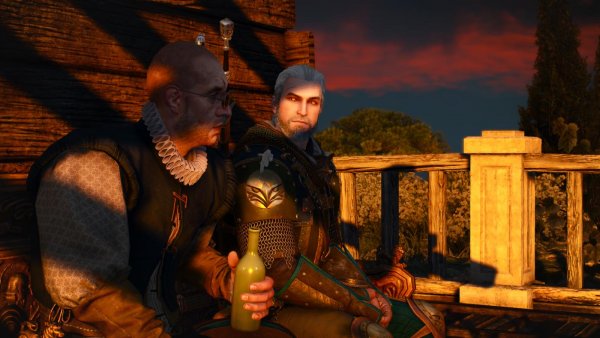 Базиль и Геральт в Корво Бьянко.. Ведьмак III (сборка Торна)