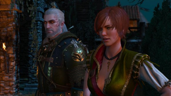 Геральт с подругой Шани.. Ведьмак III (сборка Торна)