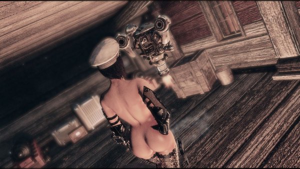 Nora с боцманом корабля.. Fallout-4 (Сборка 8.5)