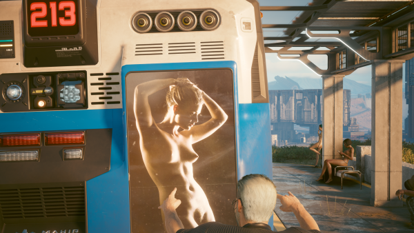 Реклама г. Найт-Сити на междугороднем автобусе.