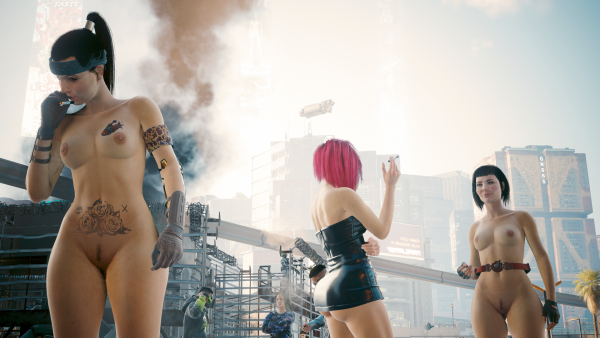 Попка красотки Ви в кожаном мини платье - 2.