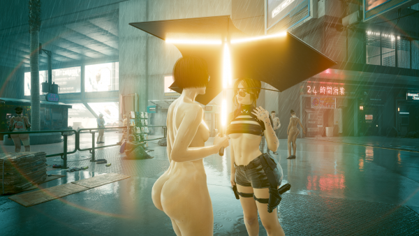 Ви просится под неоновый и светящийся зонтик.