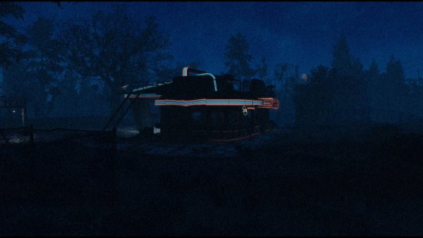 Кафе у Друмлин ночью. Poselenia Windfire Fallout-4