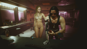 Уже нагая (с новым телом) златовласка Альт и Джонни.