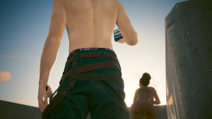 Ви снял не снимаемые майку и куртку, а Панам джинсы Альт..