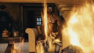 Рауф у камина.. Skyrim AE (Тропики 12)